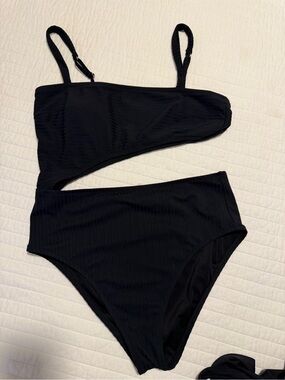 Target Black Asymmetric Cutout One-Piece Swimsuit